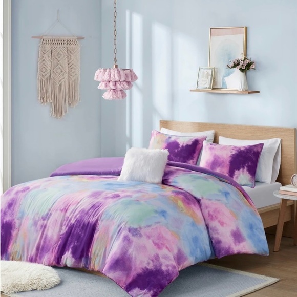 Intelligent Design Karissa Watercolor Tie Dye Printed Duvet Cover Set - Picture 3 of 12
